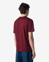 T Shirt Girocollo Bordeaux In Cotone