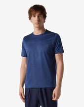 T Shirt Girocollo Chiaro In Filo Di Scozia