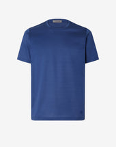 T Shirt Girocollo Chiaro In Filo Di Scozia