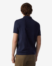 Polo Con Zip In Cotone Jacquard