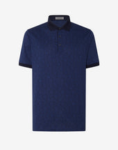 Polo Con Bottoni In Cotone Jacquard Logato