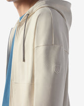 Felpa Color Latte In Luxury Cotone Con Cappuccio