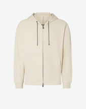 Felpa Color Latte In Luxury Cotone Con Cappuccio