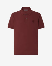 Polo Maniche Corte Bordeaux In Piquet Di Cotone