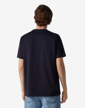 T Shirt Girocollo Navy In Jersey Di Cotone