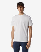 T Shirt Girocollo Bianca In Jersey Di Cotone