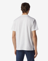 T Shirt Girocollo Bianca In Jersey Di Cotone