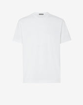 T Shirt Girocollo Bianca In Jersey Di Cotone
