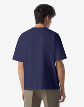T Shirt Girocollo Navy In Cotone Organico