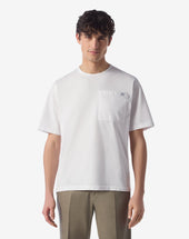 T Shirt Girocollo Bianca In Cotone Organico