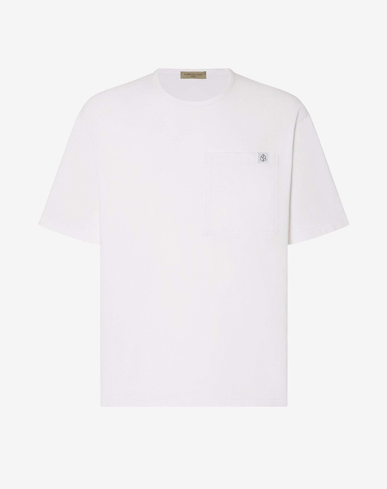 T-shirt girocollo bianca in cotone organico