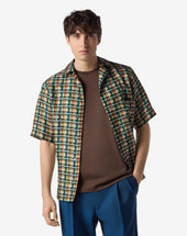 Shirt Madras Arancio In Pura Seta