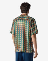 Shirt Madras Arancio In Pura Seta
