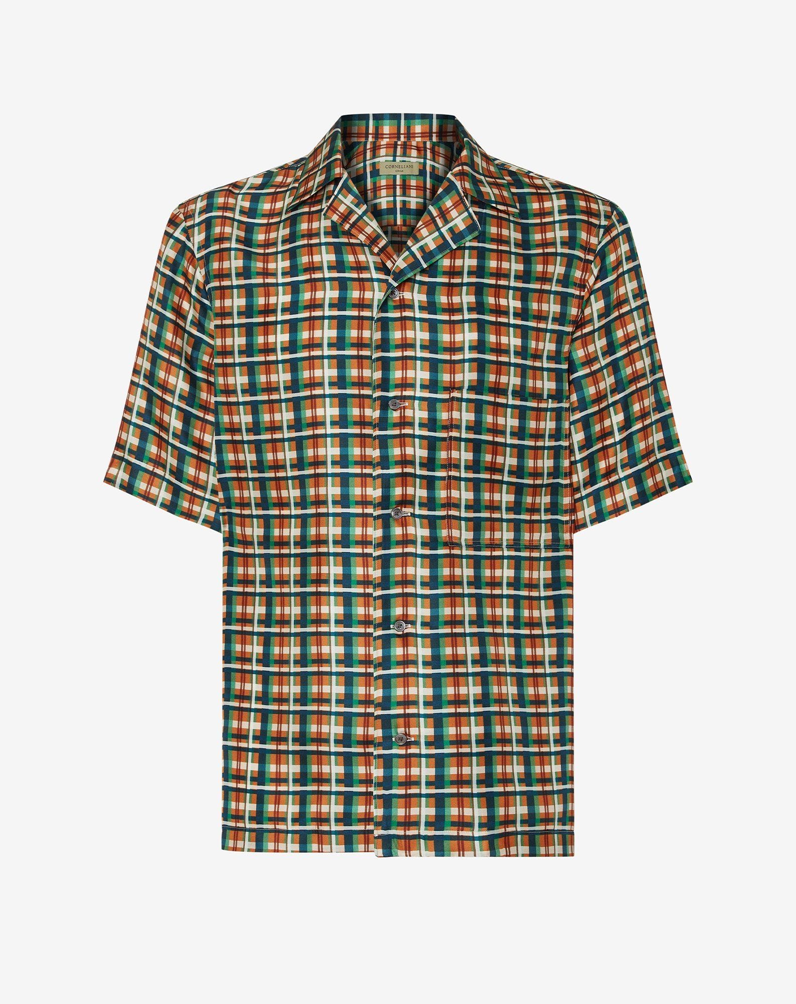 Shirt Madras Arancio In Pura Seta