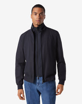 Giubbino Navy Con Pettorina E Cappuccio