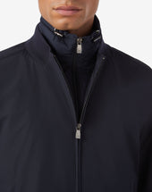 Giubbino Navy Con Pettorina E Cappuccio
