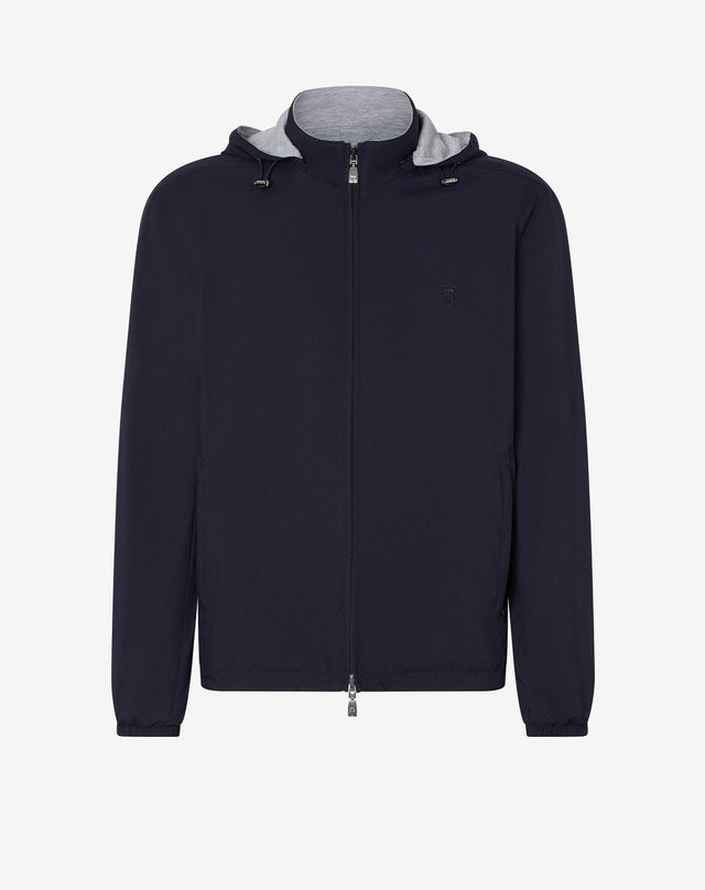 Giubbino reversibile blu navy in tessuto tecnico