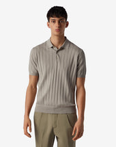 Polo Con Bottoni Sabbia In Cotone Pima