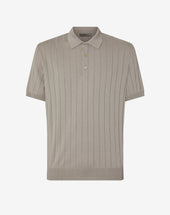 Polo Con Bottoni Sabbia In Cotone Pima