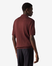 Polo Con Bottoni Scuro In Cotone Pima