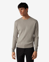 Sweater Girocollo Sabbia In Cotone Pima