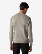 Sweater Girocollo Sabbia In Cotone Pima