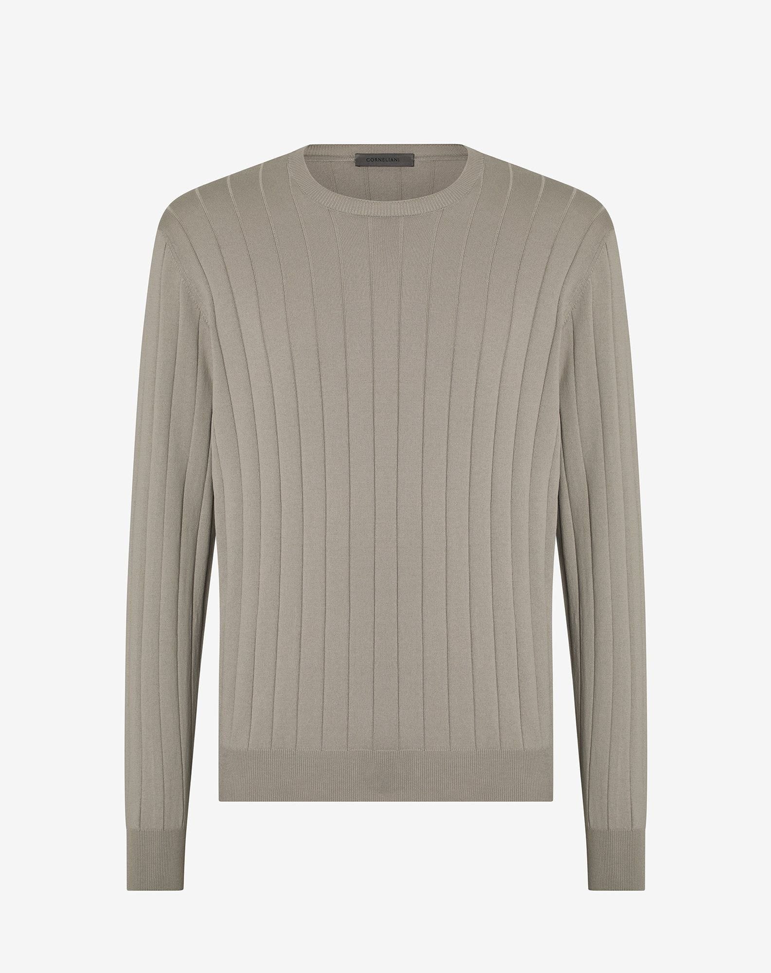 Sweater Girocollo Sabbia In Cotone Pima