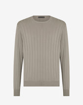 Sweater Girocollo Sabbia In Cotone Pima