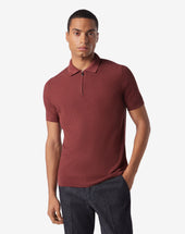 Polo Con Zip Scuro In Cotone Pima