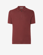 Polo Con Zip Scuro In Cotone Pima