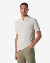 Polo Con Zip Perla In Cotone Pima