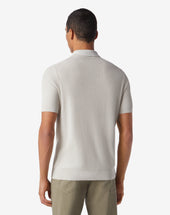 Polo Con Zip Perla In Cotone Pima