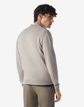 Sweater Full Zip Sabbia In Cotone Pima