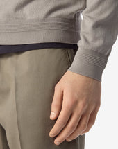 Sweater Full Zip Sabbia In Cotone Pima