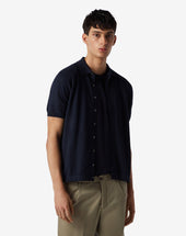 Shirt In Sweater Navy In Cotone Pima
