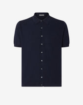Shirt In Sweater Navy In Cotone Pima