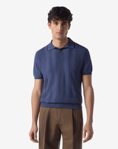 Polo Senza Bottoni Chiaro In Crepe Di Cotone