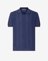 Polo Senza Bottoni Chiaro In Crepe Di Cotone