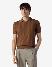 Polo Senza Bottoni In Crepe Di Cotone