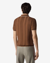 Polo Senza Bottoni In Crepe Di Cotone