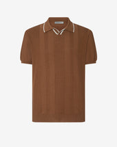 Polo Senza Bottoni In Crepe Di Cotone