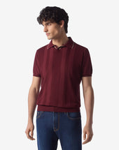 Polo Senza Bottoni Scuro In Crepe Di Cotone