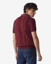 Polo Senza Bottoni Scuro In Crepe Di Cotone