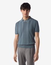 Polo Senza Bottoni In Crepe Di Cotone
