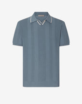 Polo Senza Bottoni In Crepe Di Cotone