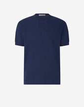 T Shirt Girocollo Chiaro In Ice Cotton