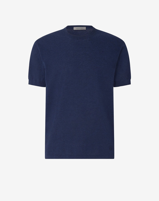 T Shirt Girocollo Chiaro In Ice Cotton