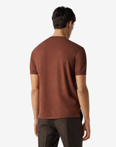 T Shirt Girocollo Bruciato In Ice Cotton
