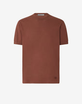 T Shirt Girocollo Bruciato In Ice Cotton