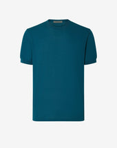 T Shirt Girocollo Ottanio In Ice Cotton